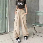Loose Fit Cargo Baggy Pants With Cuffs Women's
