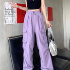 Loose Fit Cargo Baggy Pants With Cuffs Women's