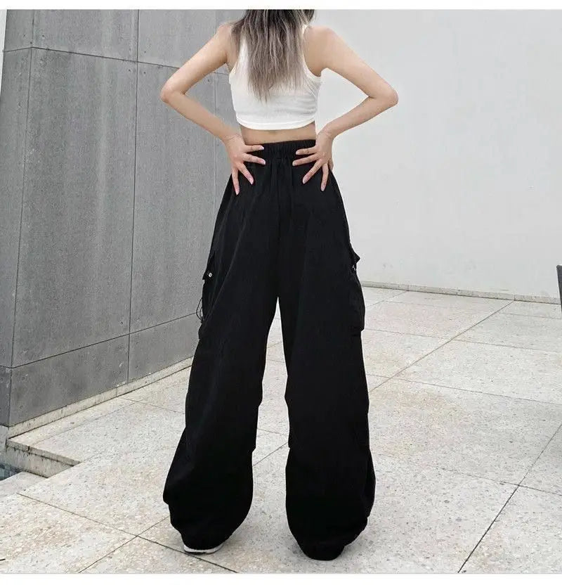 Loose Fit Cargo Baggy Pants With Cuffs Women's