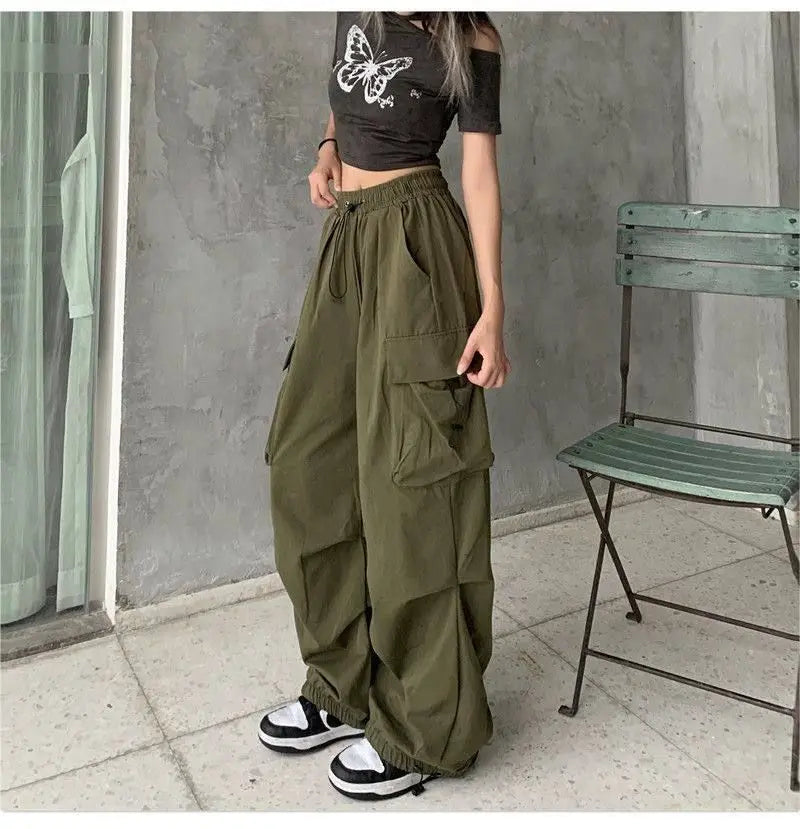 Loose Fit Cargo Baggy Pants With Cuffs Women's