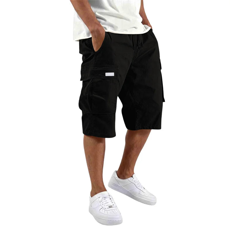 Loose Straight Cargo Shorts With Drawstring Waist