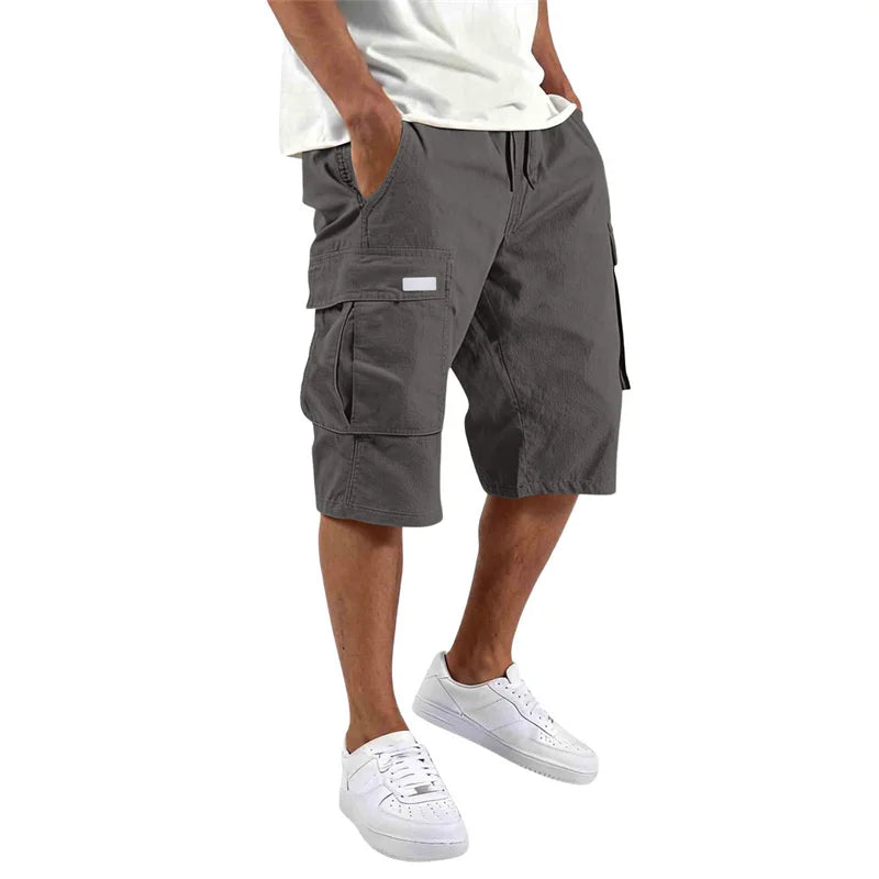 Loose Straight Cargo Shorts With Drawstring Waist