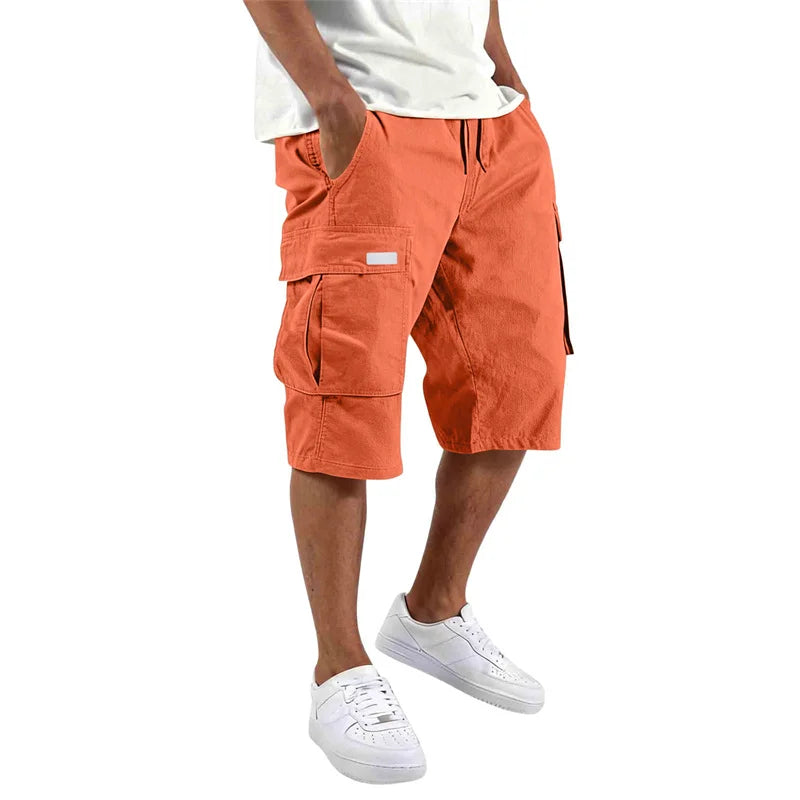 Loose Straight Cargo Shorts With Drawstring Waist
