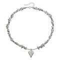 Love Heart Triangular Crystal Handmade Beaded Pendant Necklace