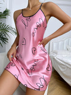 Love Heart Women's Nightdress Lightweight Sleep Dress