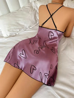Love Heart Women's Nightdress Lightweight Sleep Dress