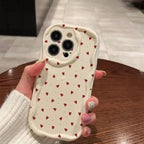 Love Heart iPhone Case 3D Wavy Edge Soft Cover