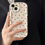 Love Heart iPhone Case 3D Wavy Edge Soft Cover