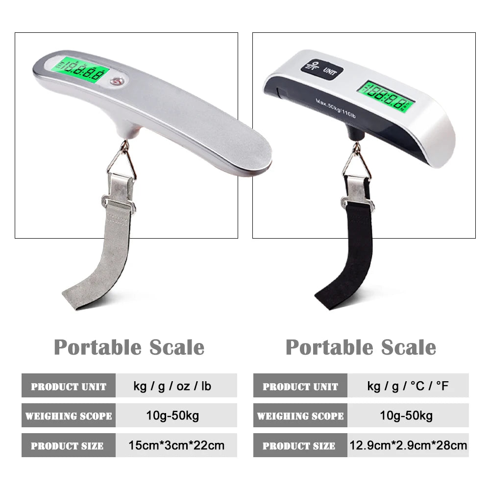 Luggage Scales Suitcase 50kg/110lb Portable Digital Baggage Travel Weight Measuring Tool