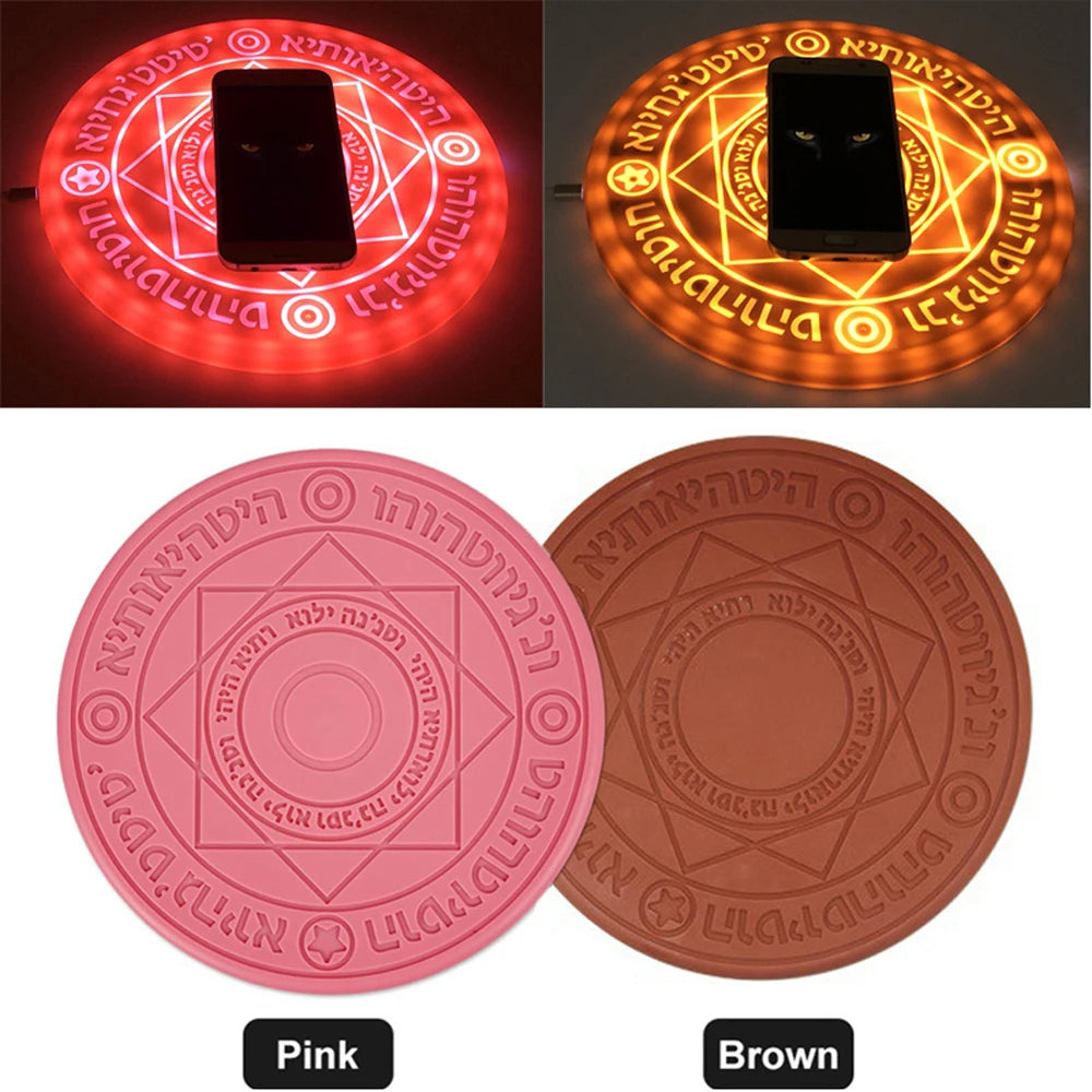 Magic Circle Qi Wireless Glowing Mobile Phone Fast Charger Charging Pad