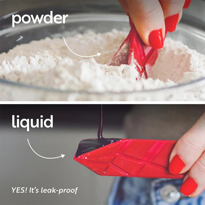 Magnetic All-In-One Flat Polygon Measuring Spoons 2pcs Set Adjustable