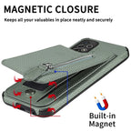 Samsung Galaxy Leather Carbon Fiber Case With Kick Stand & Zip Pocket