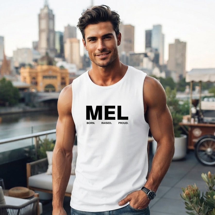 Melbourne Born Raised Men's Tank Top Gym Workout Singlet