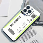 Plane Ticket Phone Case Boarding Pass For iPhone Silcone Cover