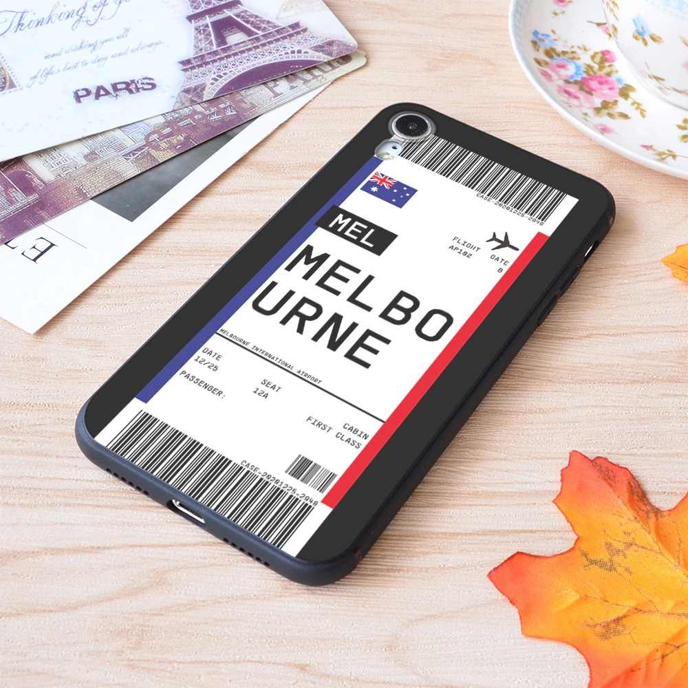 Melbourne City Boarding Pass Mobile Phone Case Cover Samsung Travel Air Plane Ticket