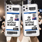 Melbourne City Boarding Pass Mobile Phone Case Cover Samsung Travel Air Plane Ticket