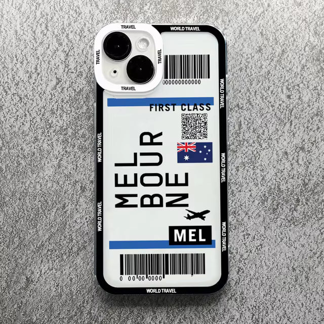 Melbourne City Boarding Pass Mobile Phone Case Cover Samsung Travel Air Plane Ticket