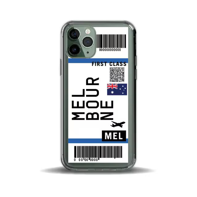 Melbourne City Boarding Pass Mobile Phone Case Cover Samsung Travel Air Plane Ticket