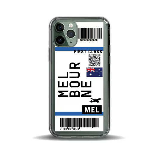 Melbourne Travel Airplane Ticket First Class Boarding Pass Phone Case Mobile Cover City of Melbourne