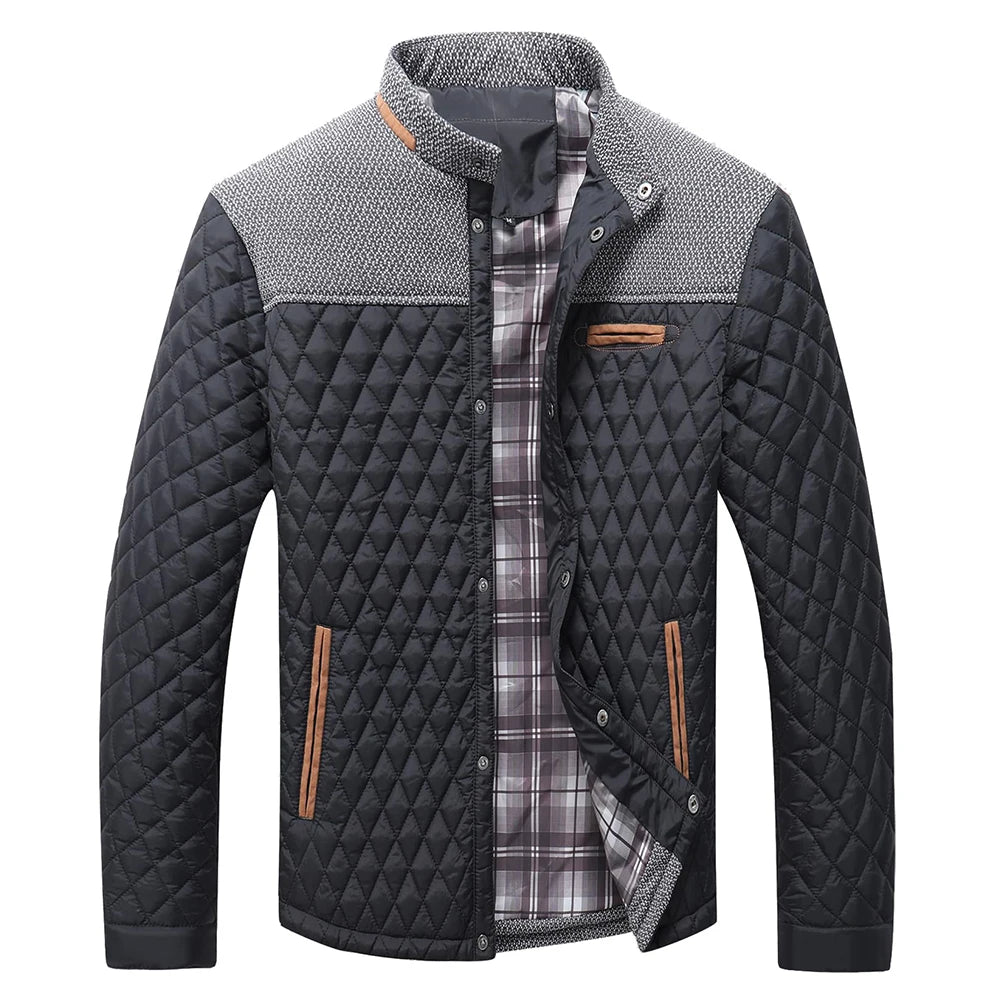 Men's Bomber Puffer Jacket Diamond Quilted