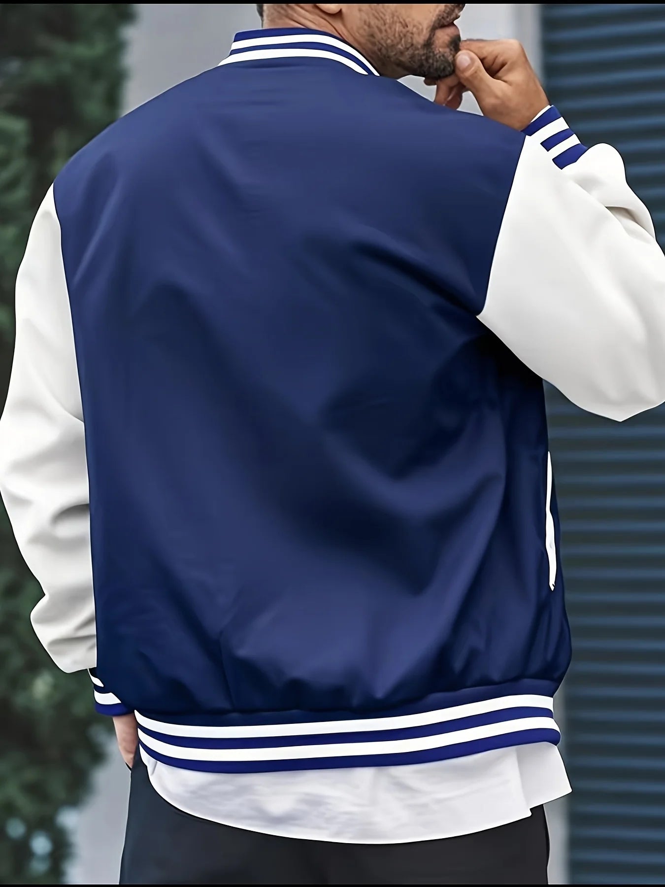 Men's Button Up Baseball Varsity Jacket