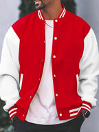 Men's Button Up Baseball Varsity Jacket