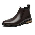 Men's Platform Leather Boots Elevator Chelsea Heel Shoes 6cm
