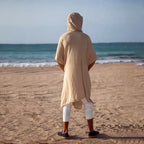 Men's Hooded Cape Mid-Length Cloak Loose Robe