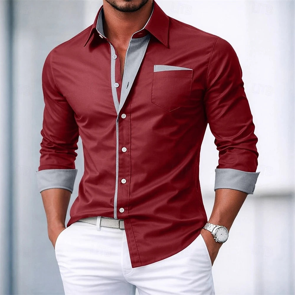 Men's Long Sleeve Shirt Smart Casual Date Night Outfit
