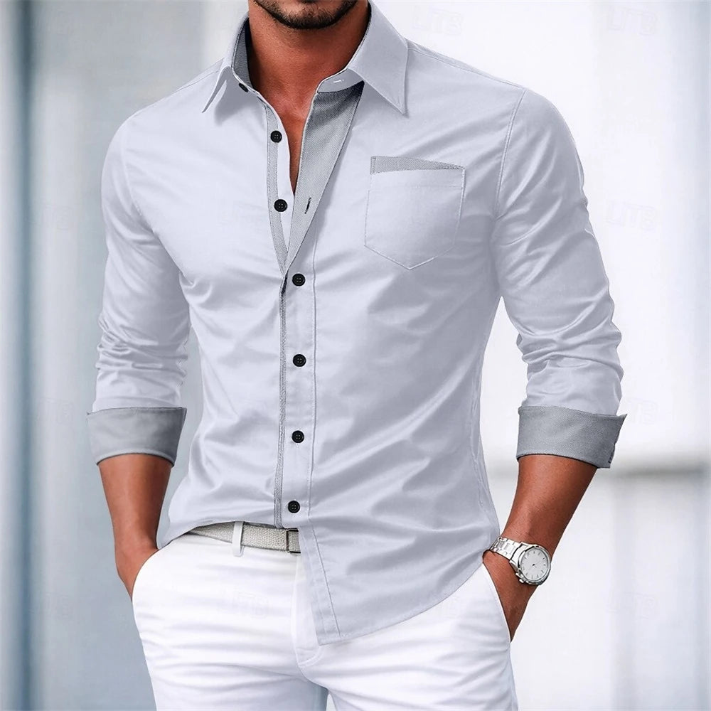 Men's Long Sleeve Shirt Smart Casual Date Night Outfit
