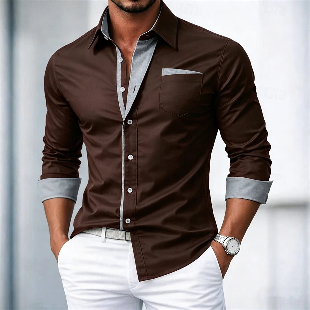 Men's Long Sleeve Shirt Smart Casual Date Night Outfit