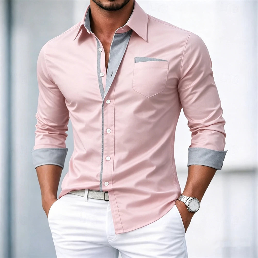 Men's Long Sleeve Shirt Smart Casual Date Night Outfit
