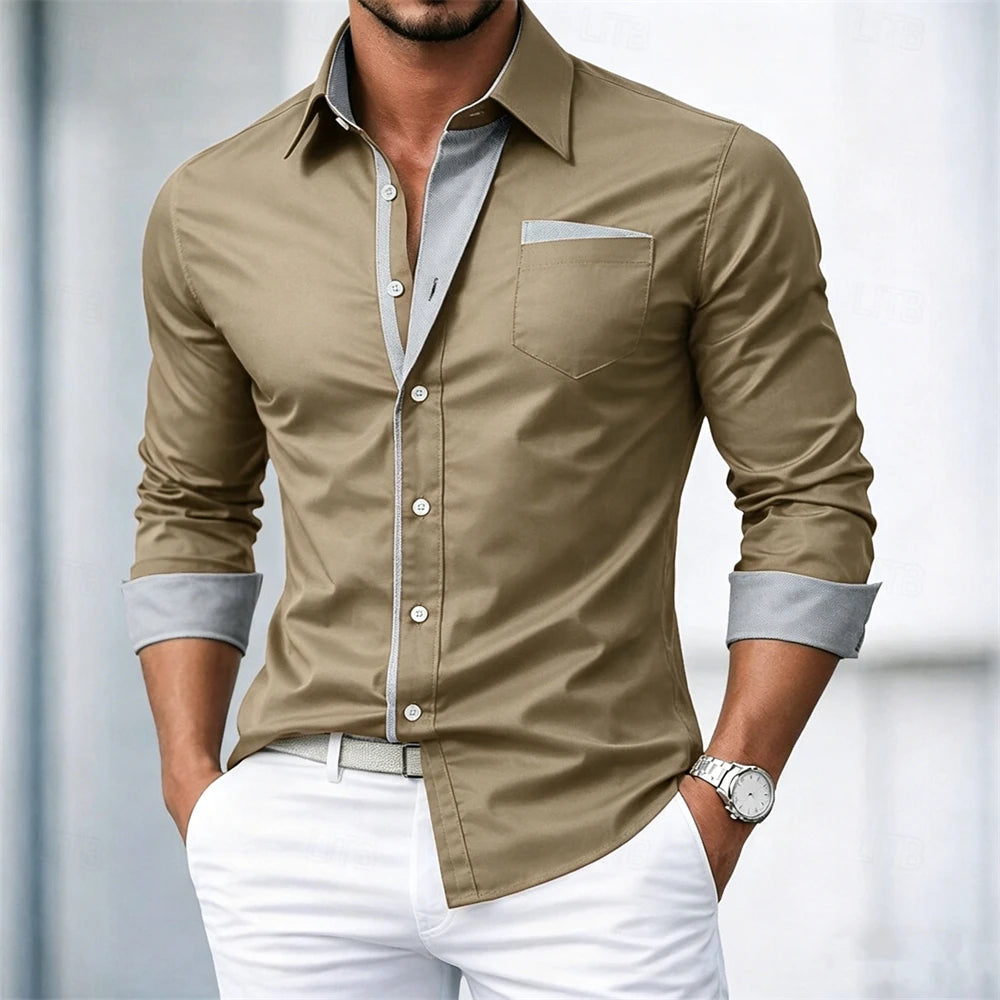 Men's Long Sleeve Shirt Smart Casual Date Night Outfit