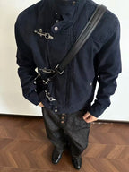 Men's Vintage Fashion Jacket With Fireman Clasps