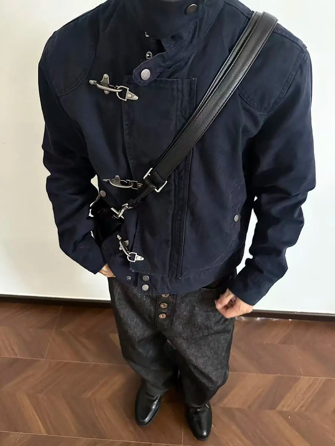 Men's Vintage Fashion Jacket With Fireman Clasps
