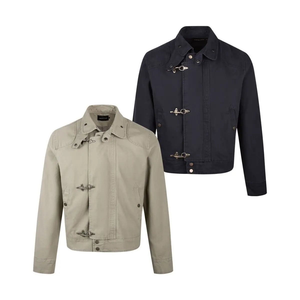 Men's Vintage Fashion Jacket With Fireman Clasps