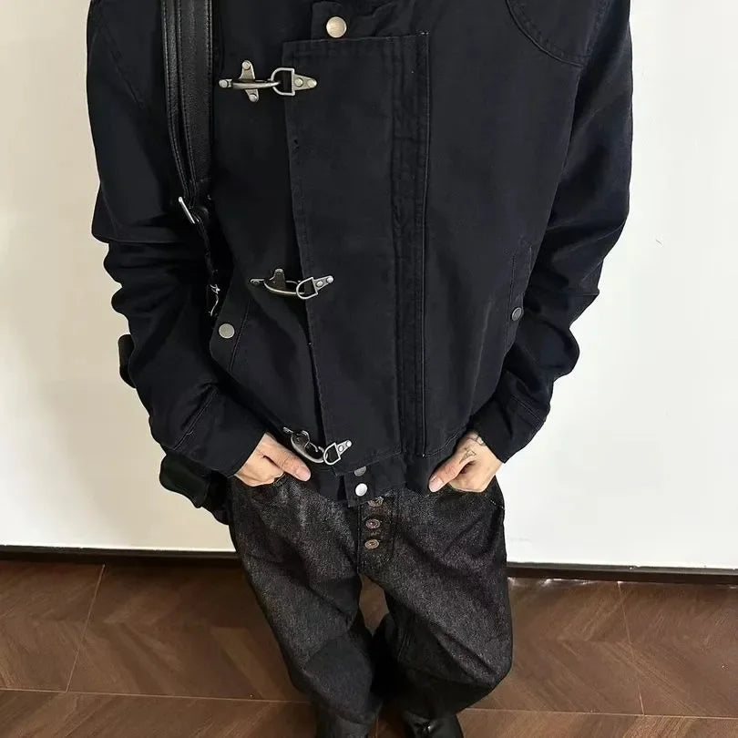 Men's Vintage Fashion Jacket With Fireman Clasps