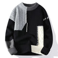 Men's Patchwork Knitted Sweater Chunky Warm Autumn Winter Jumper