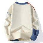 Men's Patchwork Knitted Sweater Chunky Warm Autumn Winter Jumper