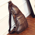 Men's Cross Body Shoulder Sling Backpack Chest Bag Pouch Genuine Leather