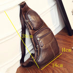 Men's Cross Body Shoulder Sling Backpack Chest Bag Pouch Genuine Leather