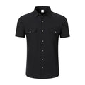 Men's Linen Short Sleeve Shirt With Double Chest Pockets
