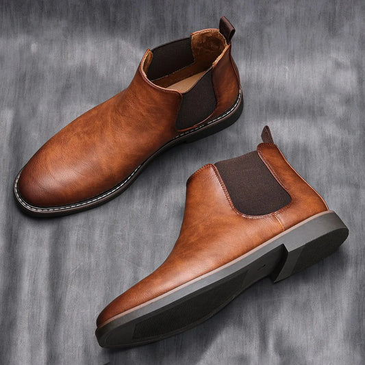 Men's Ankle Classic Chelsea-Heel Slip-On Boots-Keep Melbourne Marvellous Official Store