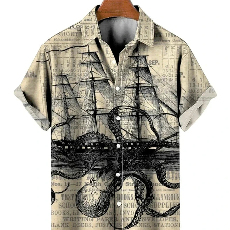 Men's Stylish Shirt Short Sleeves Design Pattern Summer Top Oversized Big and Tall Men