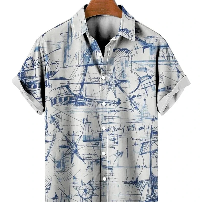 Men's Stylish Shirt Short Sleeves Design Pattern Summer Top Oversized Big and Tall Men