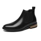 Men's Platform Leather Boots Elevator Chelsea Heel Shoes 6cm