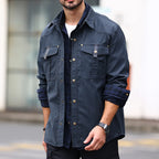 Men's Flannel Lined Overshirt | Snap Button Shirt Jacket Shacket