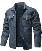 Men's Flannel Lined Overshirt | Snap Button Shirt Jacket Shacket