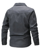 Men's Flannel Lined Overshirt | Snap Button Shirt Jacket Shacket