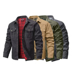 Men's Flannel Lined Overshirt | Snap Button Shirt Jacket Shacket